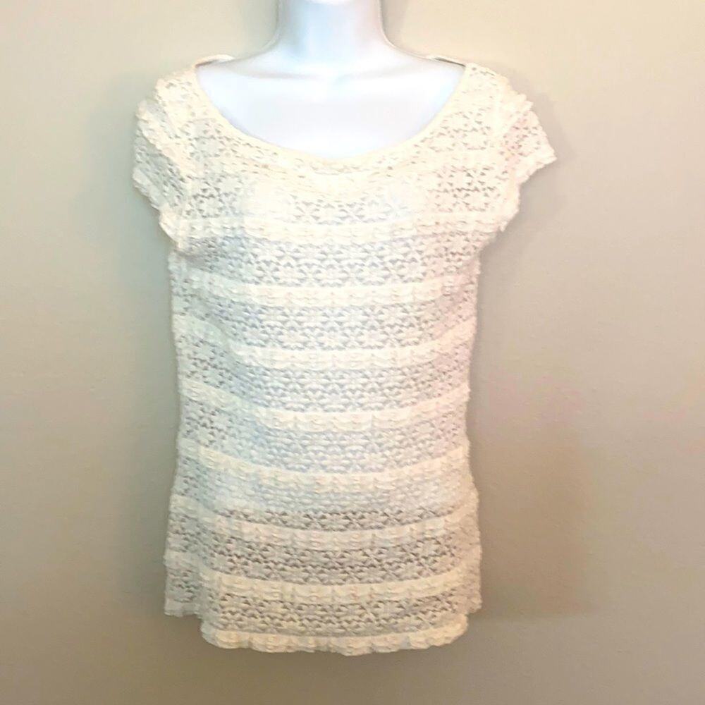 Banana Republic White Lace Shirt S